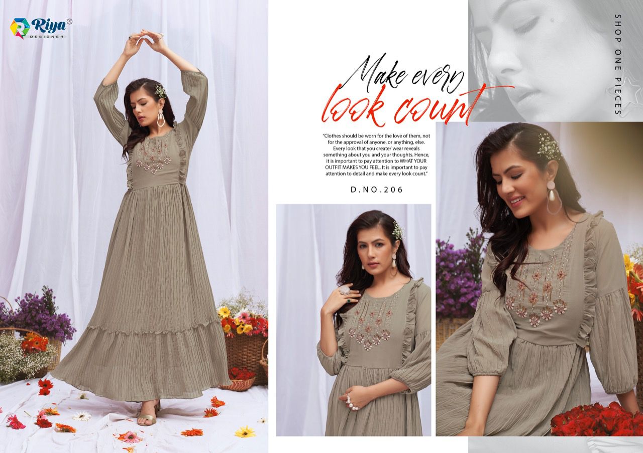 Riya Artery 2 Fancy Wear Wholesale Anarkali Kurtis Collection